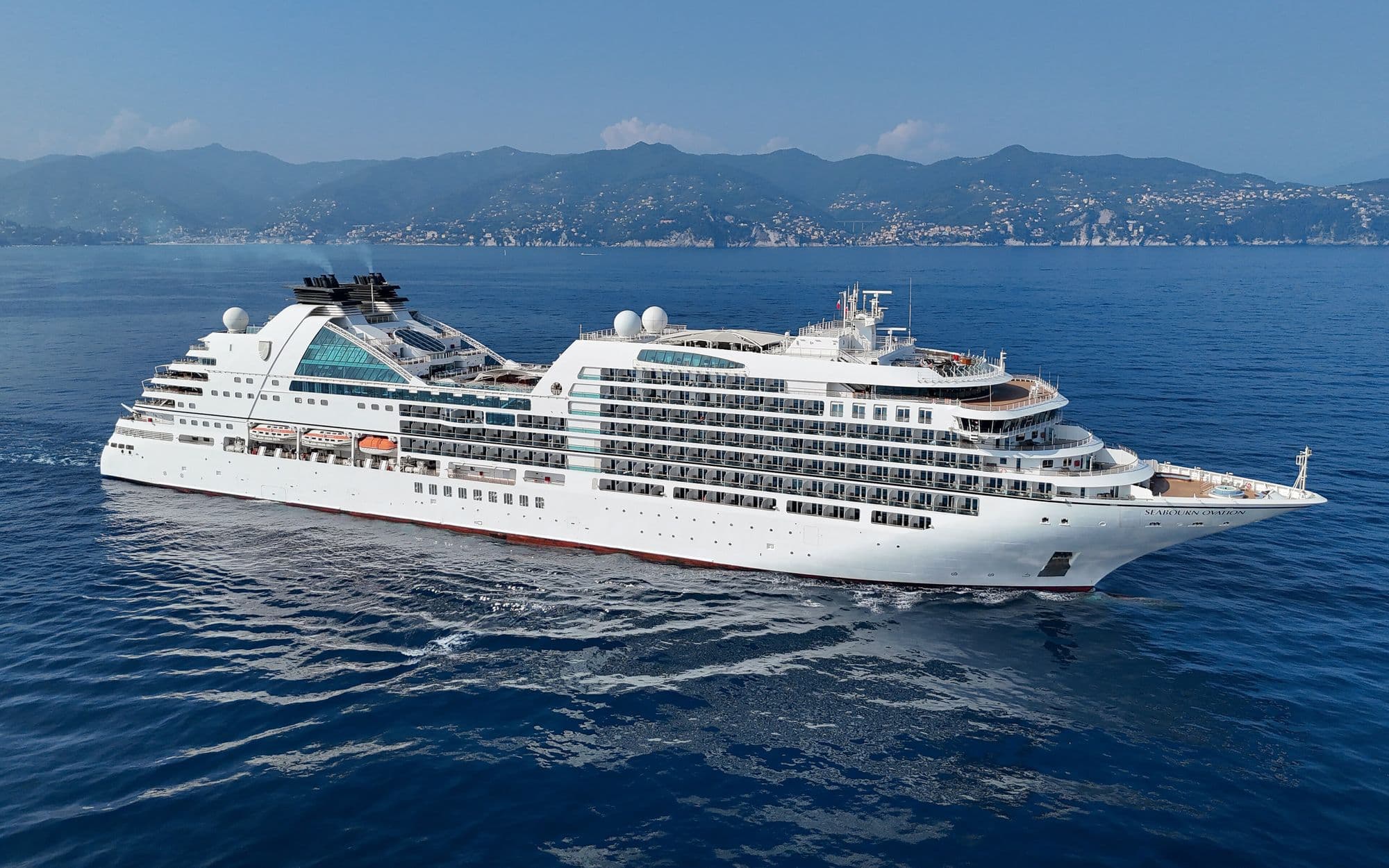 Seabourn Ovation at anchor off Portofino
