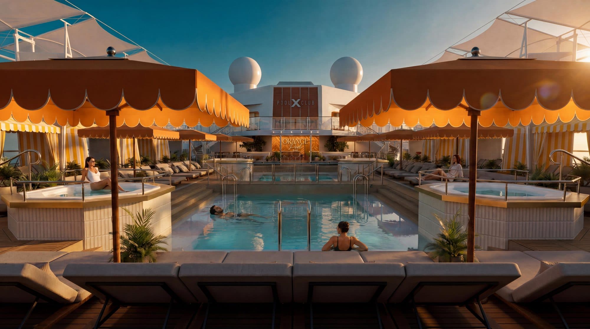 Celebrity Cruises Unveils 13 New Experiences on <i>Celebrity Reflection</i>, Redefining Caribbean Cruising, Celebrity Pool Club Render