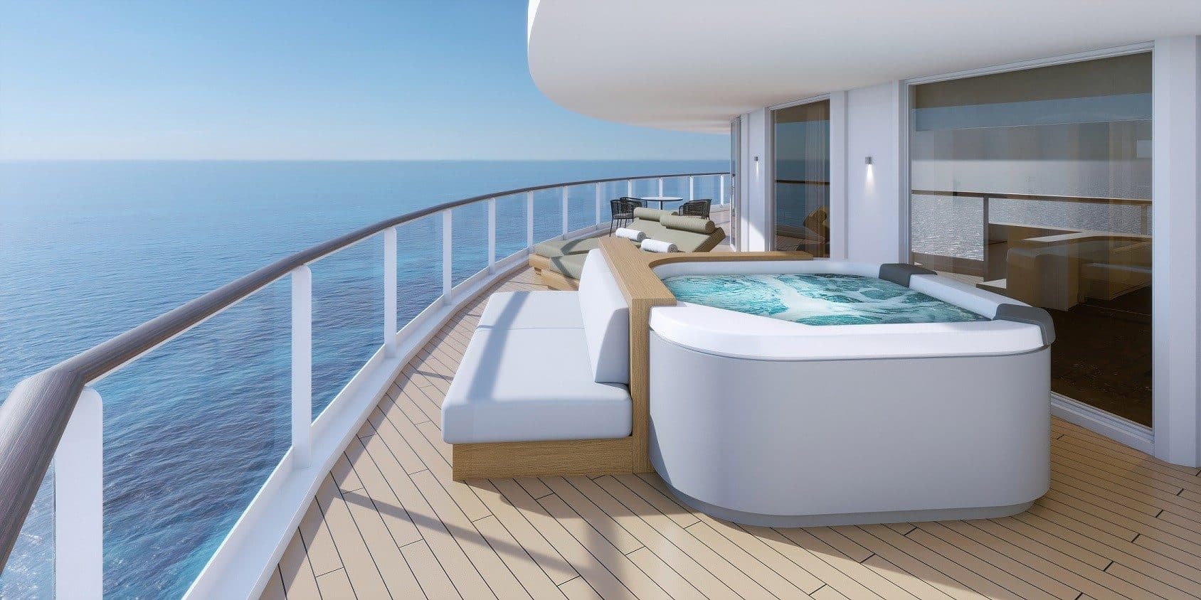 Norwegian Prima - The Haven Deluxe Owner's Suite with Large Balcony - H3 - Balcony Hot Tub - Rendering