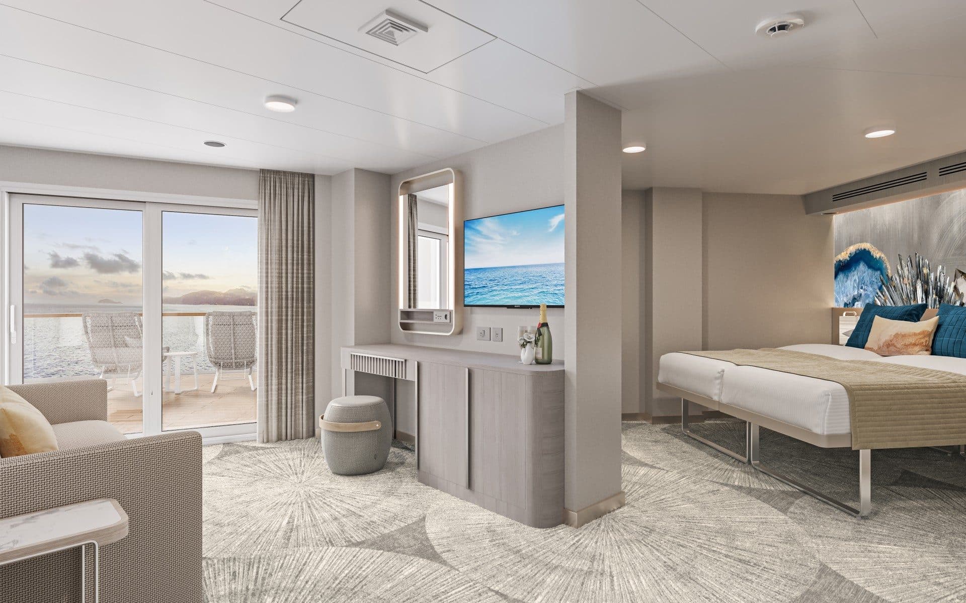Norwegian Viva_Aft-Facing Penthouse with Large Balcony_Rendering
