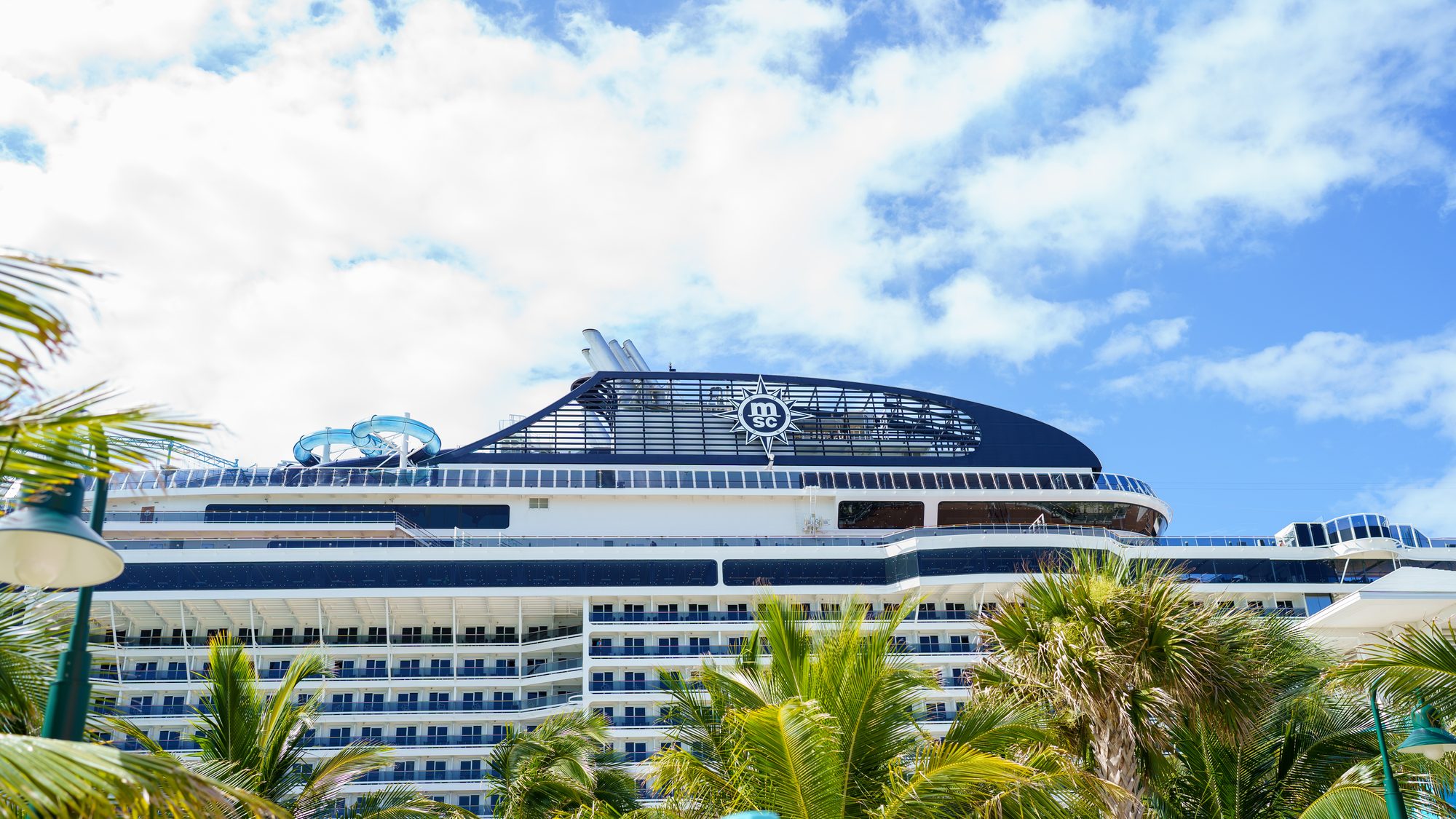 Ship through the palms